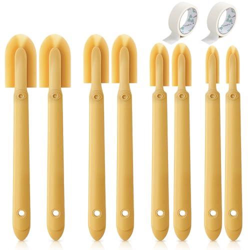 8 Pcs Silicone Caulking Tool Kit 4 Sizes Caulk Finishing Tool with 2 Roll White Masking Tape Reusable Sealant Spatula Spreader for Corner Gap Seam Brick Skirting Kitchen Bathroom