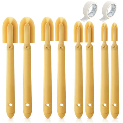 8 Pcs Silicone Caulking Tool Kit 4 Sizes Caulk Finishing Tool with 2 Roll White Masking Tape Reusable Sealant Spatula Spreader for Corner Gap Seam Brick Skirting Kitchen Bathroom
