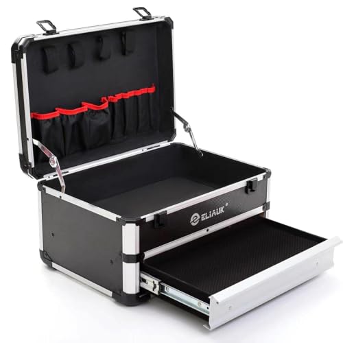 ELIAUK Tool Box Hard Case Tool Organizer Storage Cabinet Carry Case Tool box with Drawers(Silver) - color: Silver