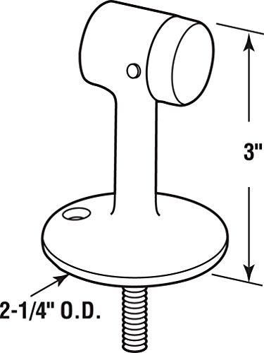 Prime-Line J 4547 3-1/4 In., Floor Stop, Cast Brass, Chrome (Single Pack) - color: Chrome, size: 3-1/4 In. (1 Pack)