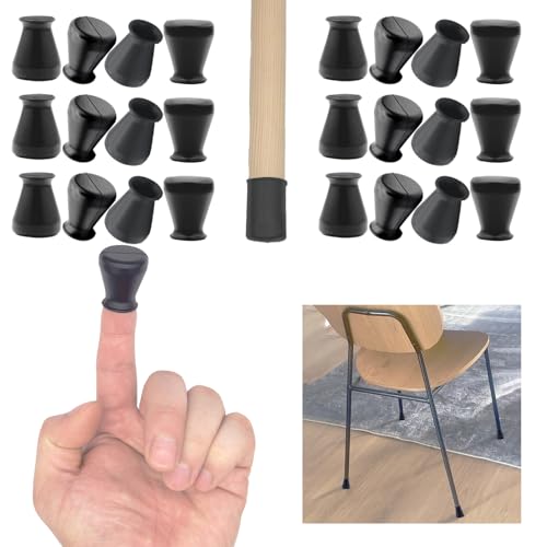 Non Slip Silicone Chair Leg Floor Protectors No Felt Extra Small Chair Leg Caps Bottom Anti Slip Small Furniture Feet Covers for Hardwood Floors Prevent Scratches No Noise,24 PCS - color: Black (Anti-slip), size: X-small:5/9"to 4/5"(0.55"to 0.8")