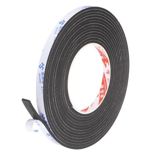 PATIKIL Sponge Rubber Foam Tape, 3/8" W x 1/8" t x 16.4ft l Self-Adhesive Foam Insulation Tape Weather Stripping for Window Door Soundproofing Weatherstrip AC Seal Strip, Black - size: 3/8" x 1/8" x 16.4ft