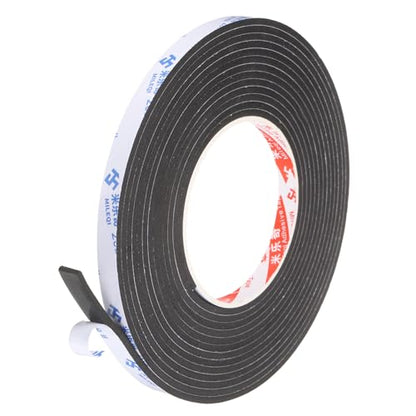 PATIKIL Sponge Rubber Foam Tape, 3/8" W x 1/8" t x 16.4ft l Self-Adhesive Foam Insulation Tape Weather Stripping for Window Door Soundproofing Weatherstrip AC Seal Strip, Black - size: 3/8" x 1/8" x 16.4ft