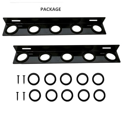 Landscape Hand Trailer Rack for Law Equipment, 5 Holes Hand Tool Storage Holder with Rubber Grommets and Mounting Hardware for Shovels, Rakes, Holes, Pickaxes and Other Straight Handel Tools