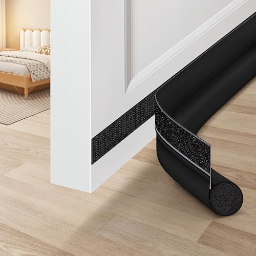 MAXTID Door Draft Stopper 36 Inch Black Adjustable Door Draft Blocker Front Door Draft Guard for Bottom of Doors Weather Stripping Door Seal Strip - color: Black, size: 36 Inch