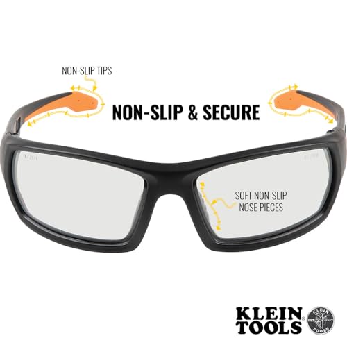 KLEIN TOOLS 60163 Safety Glasses, Professional PPE Protective Eyewear with Full Frame, Scratch Resistant and Anti-Fog, Clear Lens - style: Professional
