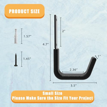 Heavy Duty Utility Hooks - Wall Mount, Hose Holder, Bike & Ladder Hooks, Chainsaw & Leaf Blower Hanger - 8 Small - size: 8 S