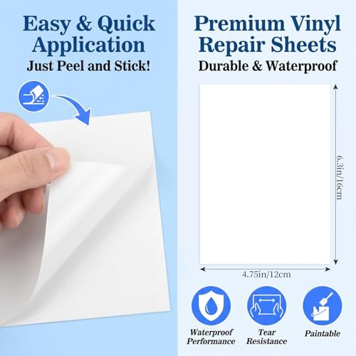 Vinyl Siding Repair Kit - 12 PCS Vinyl Patch Repair Kit PVC White Patches for Mobile Home Skirting Panels and Fence Repair Kit Exterior Wall House Siding Hole Cover