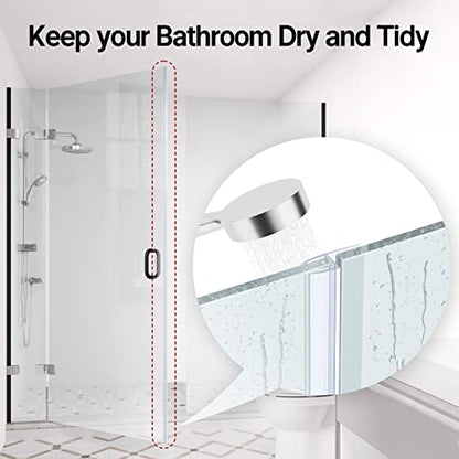 AmazerBath 5 PCS Shower Door Side Seal Strip for 3/8 Inch Glass - 15.75 Inches x 5, 5 Sections Segmented Shower Installation Kit, Frameless Glass Door Seal Strip - style: Side Seal 3/8