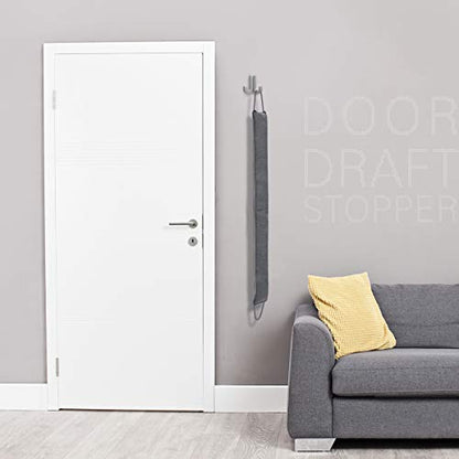 Door Draft Stopper, 32 Inch Weighted Under Door Noise Cold Air Blocker, Heavy Duty Sound Proof Draft Guard Gap Snake for Bottom of Doors and Windows, 2lbs (Gray) - size: 32in