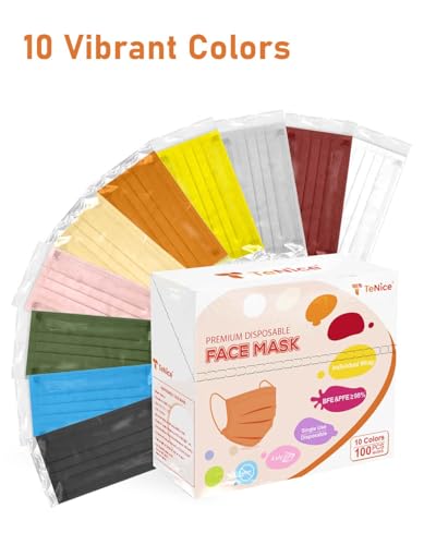 Face Masks Disposable 100 Pack, 4 Ply ASTM Level 3 Medical Grade, Breathable for Adult Outdoor Protection, Individually Wrapped for Home, School & Office, Ivy Enchantment - color: Ivy Enchantment