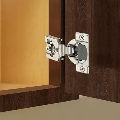 10 Pack (5 Pairs) 3/4" Overlay Soft Close Cabinet Hinges, Satin Nickel Stainless Steel Concealed Hinges with 3D Self-Closing for Face Frame Doors & Kitchens - size: 3/4 inch Overlay