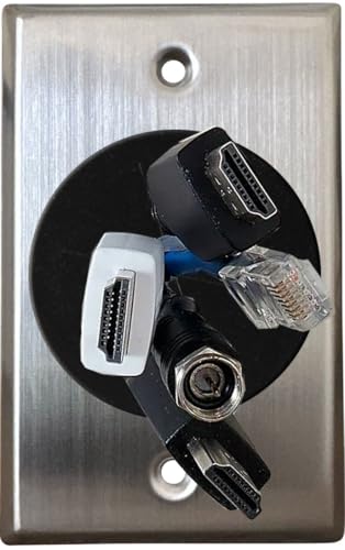 DIYTECH Grommet Wall Plate – Cable Pass Through Plate for In-Wall Cable Management, Wire Concealment for TV, HDMI, Ethernet, Speaker, and Home Theater Systems - (Stainless Steel) - color: Stainless Steel