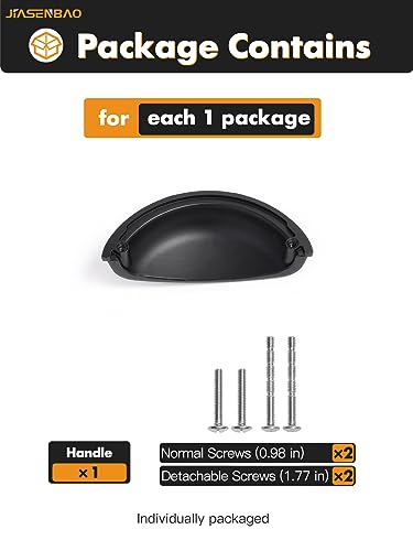 Black Cabinet Cup Pulls 3" Hole Center 10 Pack Matte Drawer Pulls Kitchen Hardware Cabinet Handles Dresser Handles Knobs - color: Black, size: 3"(76mm) Hole Center