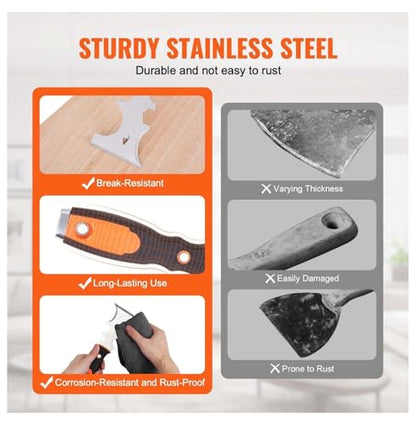 Drywall Knife Set 6PC - Stainless Steel Putty Knives - 3, 4, 6, 8, 12 Inch with Mud Pan for Painting, Spackling, Wall Repair & Home Improvement