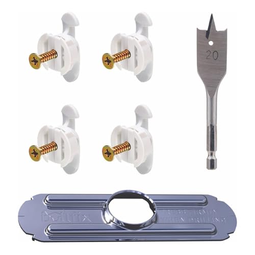 Bullfix Drywall Hole Repair Kit - Wall Fixer Hole Kit with Universal Anchors & Screws for Cavity Walls, Stud & Dot Dab, Supports Up to 255 lbs, Dry Wall Repair Kits with Drill Bit & Guide - 4 Pack