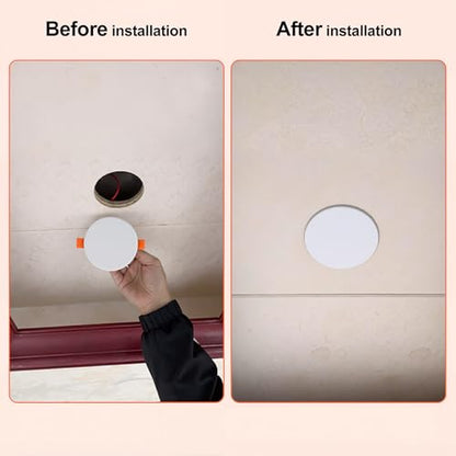 9-Inch Spring Mount Ceiling Cover Plates, Recessed Light Trim Wall, Downlight Hole Cap Decorative Panel with Buckle Fit 6.9-9inch Round Hole Ceiling Openings, White 1 Pack - size: Fit: 6.9-9inch