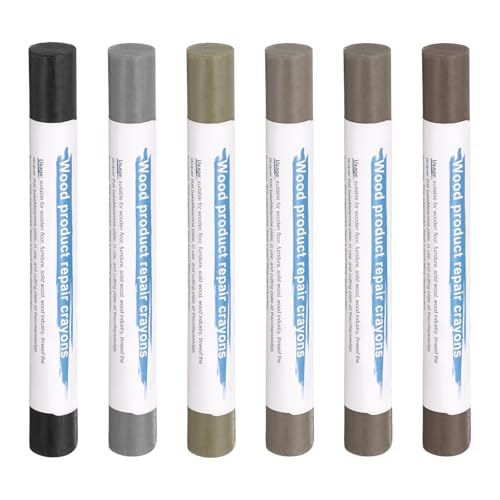 HARFINGTON Wood Filler Sticks 6 Colors Wooden Wax Touch Up Furniture Repair Crayons for French Gray, Black, Gray Cloth, Gray1, Gray2, Gray Oak - color: French Gray Series