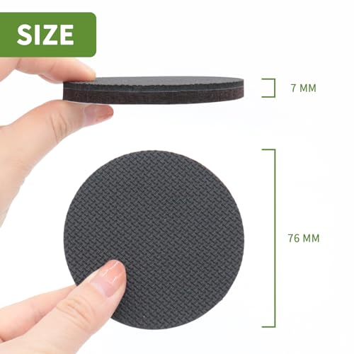 Non Slip Furniture Pads 12 PCS 3'' Round - Anti Slip Furniture Pads - Self Adhesive Rubber Feet Furniture Feet - Chair Leg Floor Protectors - Keep Furniture in Place - size: Round 3 inch 12PACK