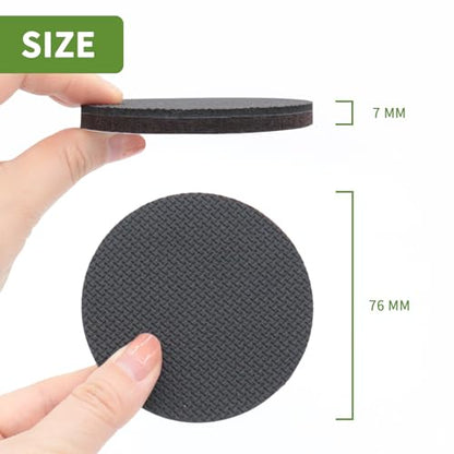 Non Slip Furniture Pads 12 PCS 3'' Round - Anti Slip Furniture Pads - Self Adhesive Rubber Feet Furniture Feet - Chair Leg Floor Protectors - Keep Furniture in Place - size: Round 3 inch 12PACK