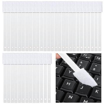 Ouligay 40PCS Disposable Crevice Cleaning Brushes Crevice Cleaning Tools Crevice Hole Brush Disposable Toilet Brush Keyboard Scrub Brush for Window Groove,Door Track, Keyboard,Grooves(White)