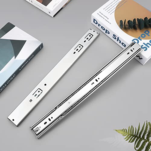 Gobrico 24-Inch Rear/Side Mount Drawer Slides, Soft Close Ball Bearing Drawer Slides and Glides with Brackets, Full Extension Heavy Duty Cabinet Dresser Runners, 10Pairs - size: 24 Inch