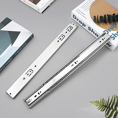 Gobrico 24-Inch Rear/Side Mount Drawer Slides, Soft Close Ball Bearing Drawer Slides and Glides with Brackets, Full Extension Heavy Duty Cabinet Dresser Runners, 10Pairs - size: 24 Inch