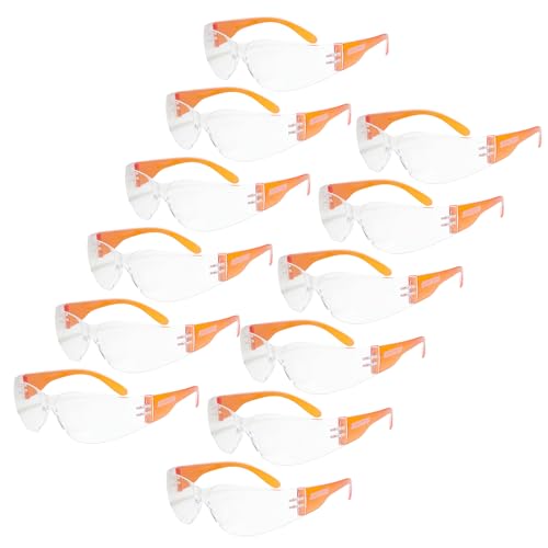 JORESTECH Safety Glasses, ANSI Z87+ Compliant, Impact-Resistant Polycarbonate Lenses, UV Protection, Anti-Scratch Coating, 12-Pack - color: Orange