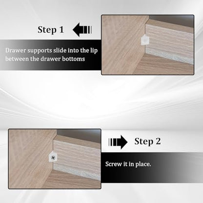 120Pcs Drawer Bottom Support Brackets,Plastic Angle Code Bracket Fasteners,Fixing Mending Wedges,Drawer Reinforcement Repair Kit for Furniture Sagging - color: White 1