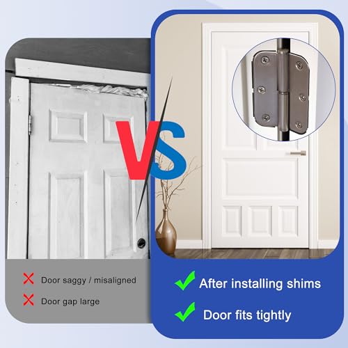 10 Pack Door Hinge Shims, 4 Inch Lenth 0.040 Inch Thickness Hardware for Door Hinge Repair Kit (3hole)