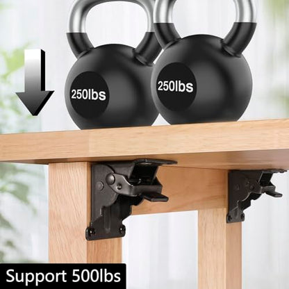 2 Pack Folding Brackets, Self-Lock Hinge with Screws for Folding Table Legs, Lock Extension Support Bracket Bed Legs, Black - color: Black