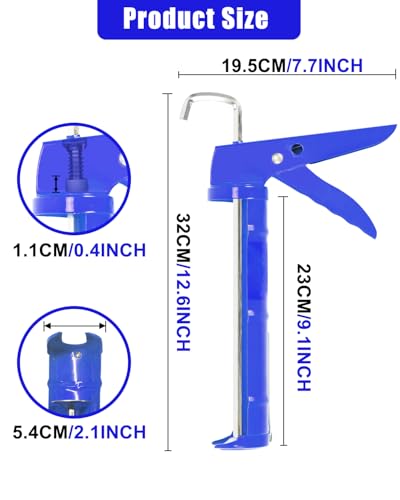 Holothurian Caulking Gun, Caulk Gun No Drip,Sealant Finishing Tool Grout Scraper for Kitchen Bathroom Window Sink Joint, 1/10 Gallon Cartridge, 10:1 Thrust Ratio, Blue - color: Blue