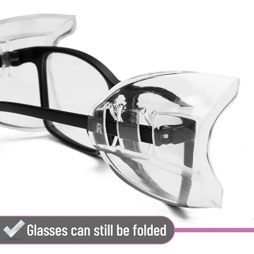 UNCO- Safety Side Shields for Glasses, 2/4/6/10/12/16/20/24/30/32 pcs, Safety Glasses Side Shields for Eyeglasses - style: 16 Pcs