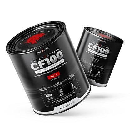 Spartan Epoxies CF100-2 Part 100% Epoxy Concrete Crack Repair and Filler, Various Sizes, Ideal for Concrete Driveways, Garage Floors, and More (2 Gallon Kit) - size: 2 Gallon Kit