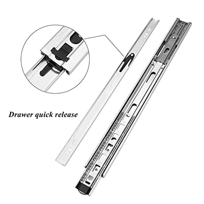 Gobrico 18-Inch Rear/Side Mount Soft Close Ball Bearing Drawer Slides with Brackets, Full Extension Heavy Duty Drawer Slides and Glides, 10Pairs - size: 18 Inch