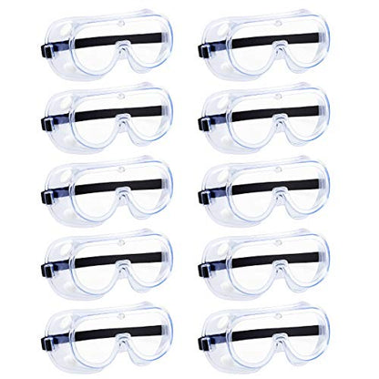 10 Pack Anti-fog Protective Safety Goggles,Safety Glasses,For Industrial,Family Work - color: White5