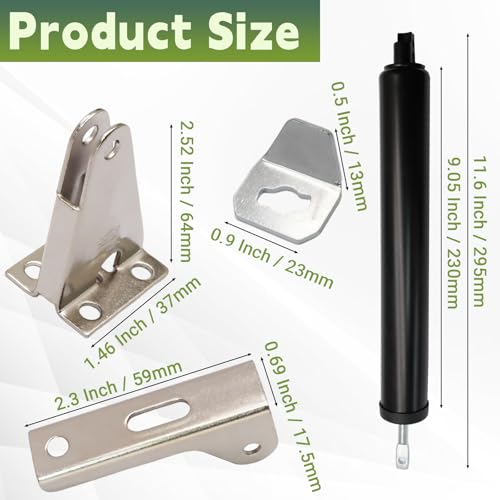 Storm Door Closer Kit with Protector Chains Spring, Complete Screen and Storm Door Hardware Repair Kit with Pneumatic Closer & Latch Set, Adjustable Closing Speed (Black) - size: Black - 1 Pack