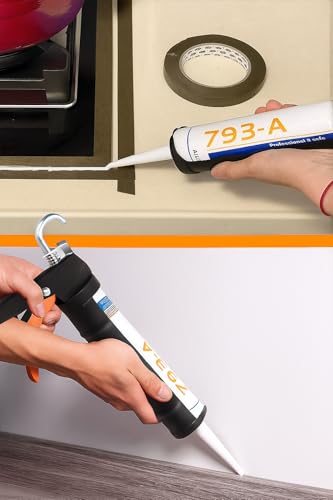 ADAK - Professional Caulking Gun, 10:1 Thrust Ratio, Caulking Gun No Drip, Hand Tool for Silicone & Sealant Application, Smooth Pressure Caulk Gun, Caulking Gun Tool - color: Black