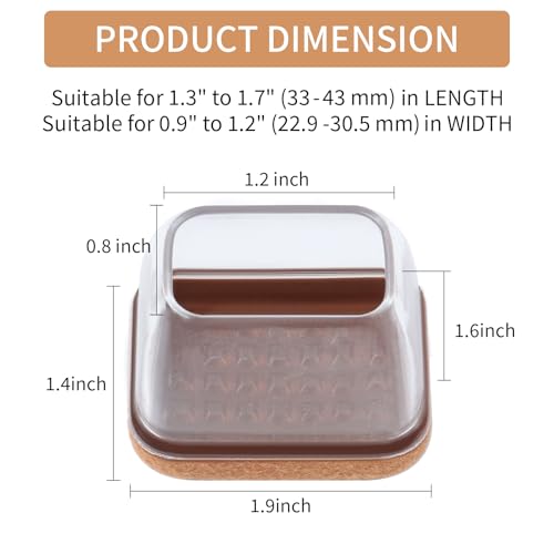 Ezprotekt 24 Pcs Rectangle Clear Silicone Chair Leg Floor Protectors Caps, Rectangle Felt Furniture Leg Pads Covers Cups for Chair Table -Anti-Scratches and No Noise (Fit L :1.3-1.7", W: 0.9-1.2") - size: L-Rectangle