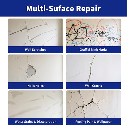 Breliter Drywall Repair Kit - 250g Wall Mending Agent, Drywall Putty, Spackling for Holes, Cracks & Stains, DIY Quick Solution for Walls and Ceilings, Formaldehyde-Free, White (8.8oz)