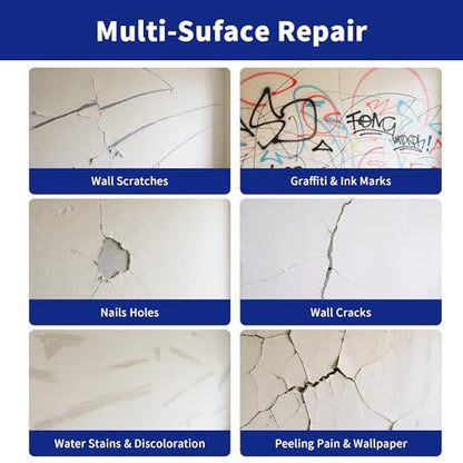 Breliter Drywall Repair Kit - 250g Wall Mending Agent, Drywall Putty, Spackling for Holes, Cracks & Stains, DIY Quick Solution for Walls and Ceilings, Formaldehyde-Free, White (8.8oz)