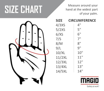 MAGID T-REX Arctic Series ANSI A5 Cut-Resistance, Thermal Impact Gloves, 24 Pairs, Waterproof, Hi-Viz Yellow/Orange, Size 8/Medium - size: 8/M, style: 24 Pairs