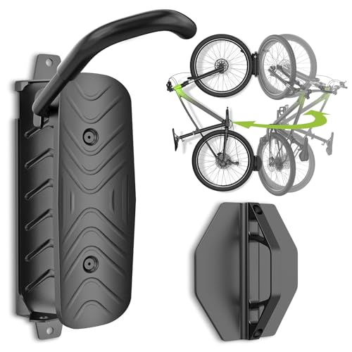 Housolution Swivel Bike Wall Mount [1 Pack], 150° Swivel Vertical Bike Rack Wall Hanger Holds up to 66lbs for Mountain/Road/Hybrid Bikes, Bike Hangers, Bicycle Storage Rack for Garage - color: Black, size: 1Pack