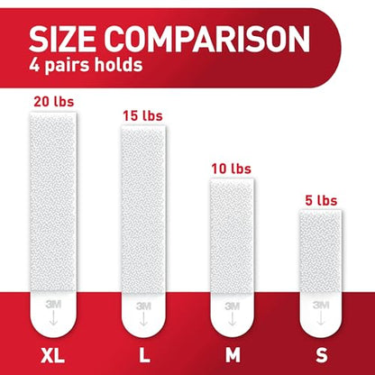 Command 20 lb XL 16 Pairs Heavyweight Picture Hanging Strips (32 Strips), Damage-Free Hangers for Picture Frames, No Tools Required, Ideal for Home Room Wall Decor, White Adhesive - style: 16 Pairs