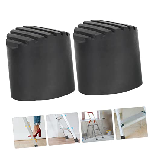 2pcs Non-Slip Rubber Ladder Foot Covers Ladder Accessories for Enhanced Stability and Floor Protection for Use Home - size: 8.1X8.1CM