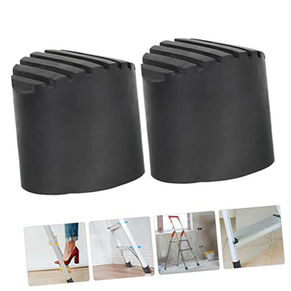 2pcs Non-Slip Rubber Ladder Foot Covers Ladder Accessories for Enhanced Stability and Floor Protection for Use Home - size: 8.1X8.1CM