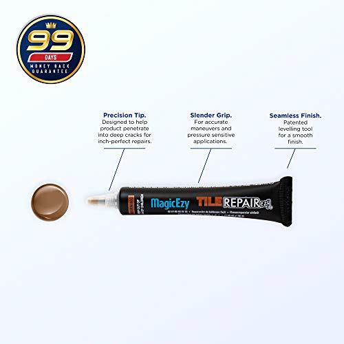 MagicEzy Tile Repairezy (Chocolate Brown) - Bathroom Floor Tile Repair Kit - Super Strong Tile Gap Filler - Easy Crack Repair and Chip Repair Like an Expert - for Porcelain and Ceramic Tiles - color: Chocolate