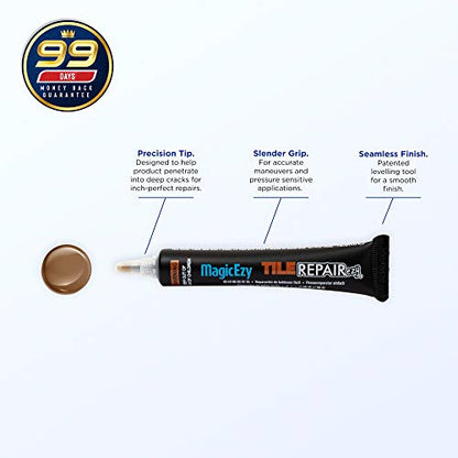 MagicEzy Tile Repairezy (Chocolate Brown) - Bathroom Floor Tile Repair Kit - Super Strong Tile Gap Filler - Easy Crack Repair and Chip Repair Like an Expert - for Porcelain and Ceramic Tiles - color: Chocolate
