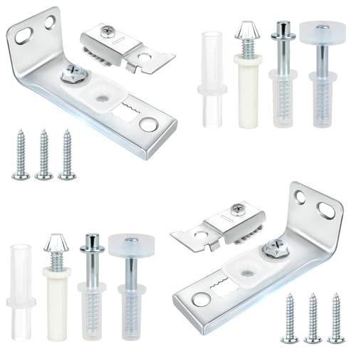 Bifold Door Hardware Repair Kit - 2 Pack with Parts for Bifold, Sliding, Closet, Pocket, Barn Doors Top & Bottom Brackets, 3/8" Pivot, 7/8" - 1" Guide Wheels Fits Common Track