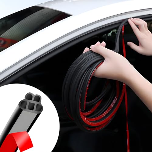Mandark Car Door Seal Strip, Rubber Double Layer Vehicle Weather Stripping, 16.4ft 5 Hole Soundproof Self Adhesive Automotive Sealing Strip Accessories, Universal for SUV, Truck, RV - size: 5 Holes/16.4FT